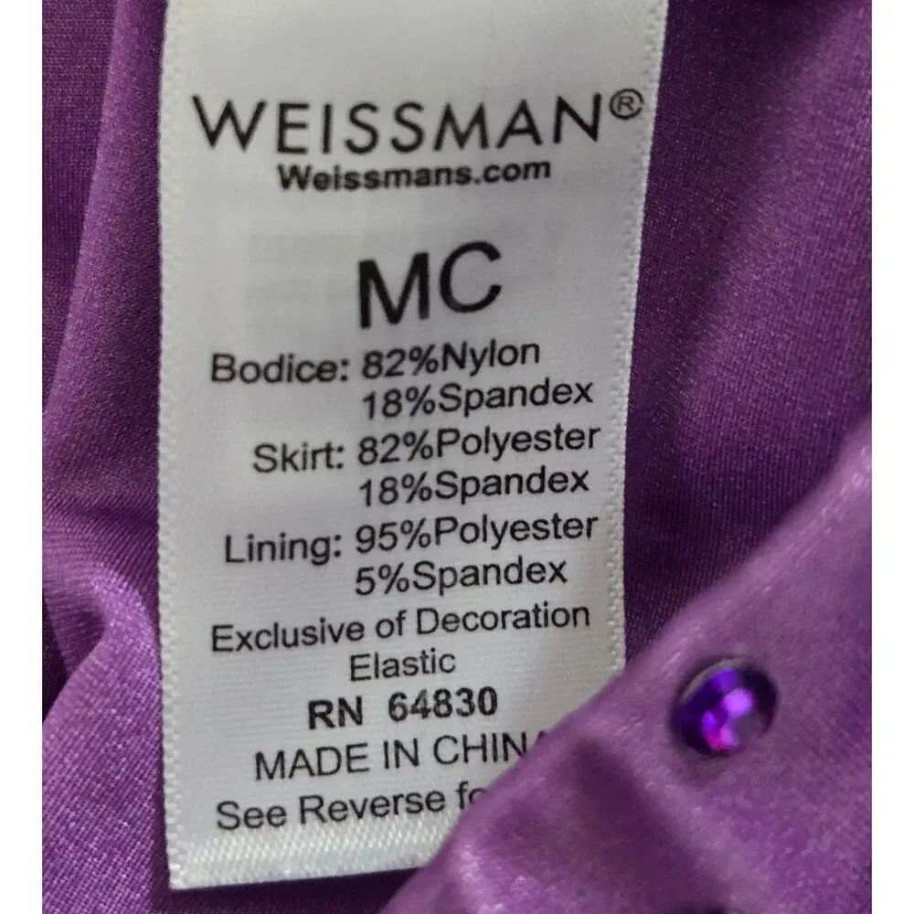 Weissman Blank Space Dance Costume Set Youth Medium Purple Ombre Sequins